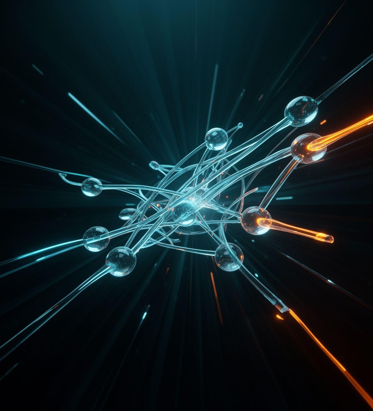 Abstract visualization of high-efficiency business data flow